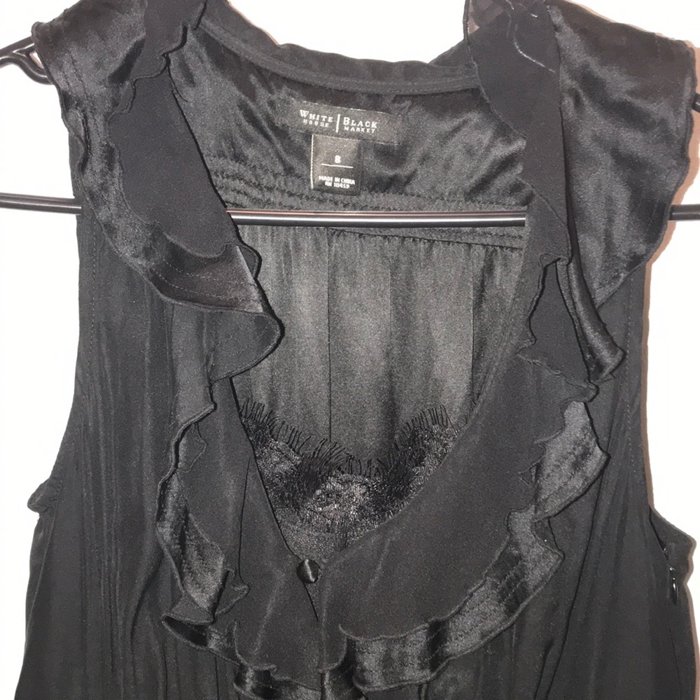 Lace & Ruffle White House Black Market Black Dress